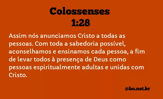 Colossenses 1:28 NTLH