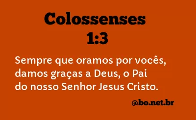 Colossenses 1:3 NTLH