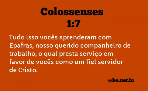 Colossenses 1:7 NTLH