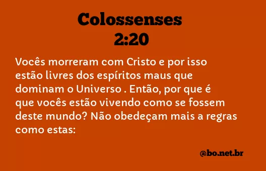 Colossenses 2:20 NTLH