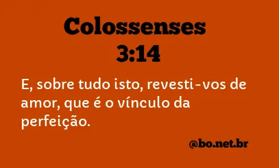 Colossenses 3:14 - Revista-se de amor, que é o elo perfeito - Bíblia