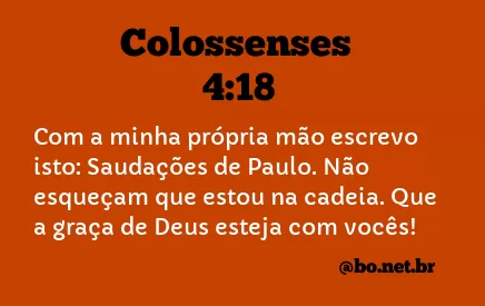 Colossenses 4:18 NTLH