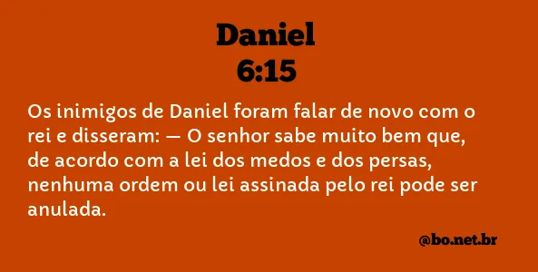 Daniel 6:15 NTLH