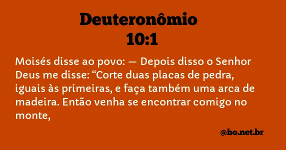 Deuteronômio 10:1 NTLH