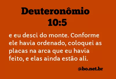 Deuteronômio 10:5 NTLH