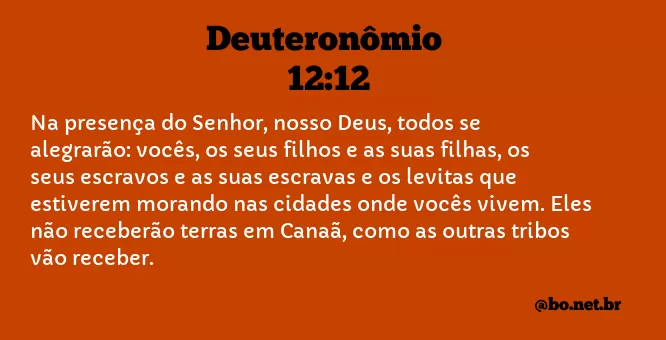Deuteronômio 12:12 NTLH