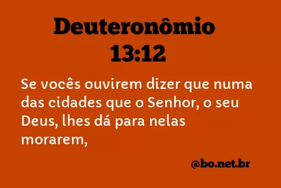 DEUTERONÔMIO 13:12 NVI NOVA VERSÃO INTERNACIONAL