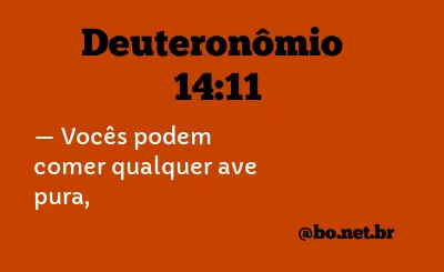 Deuteronômio 14:11 NTLH