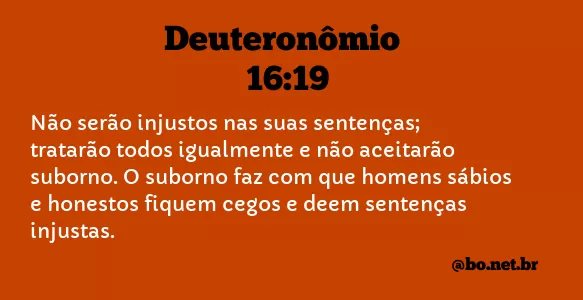 Deuteronômio 16:19 NTLH