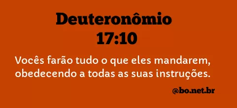 Deuteronômio 17:10 NTLH