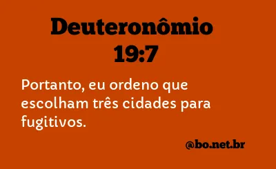 Deuteronômio 19:7 NTLH