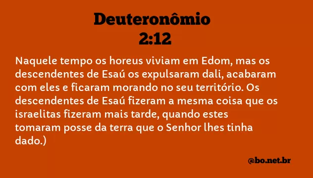 Deuteronômio 2:12 NTLH