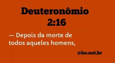 Deuteronômio 2:16 NTLH