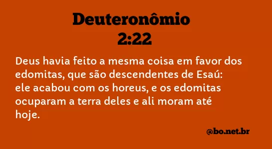 Deuteronômio 2:22 NTLH
