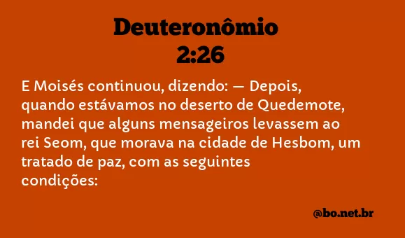 Deuteronômio 2:26 NTLH