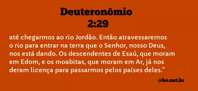 Deuteronômio 2:29 NTLH