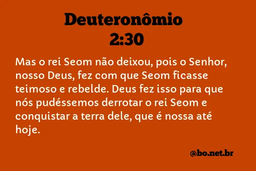 Deuteronômio 2:30 NTLH