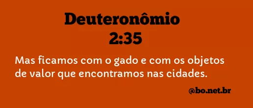 Deuteronômio 2:35 NTLH
