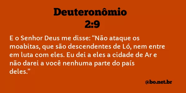 Deuteronômio 2:9 NTLH
