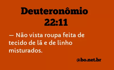 Deuteronômio 22:11 NTLH