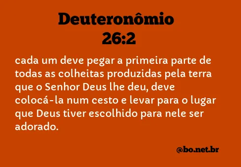 Deuteronômio 26:2 NTLH