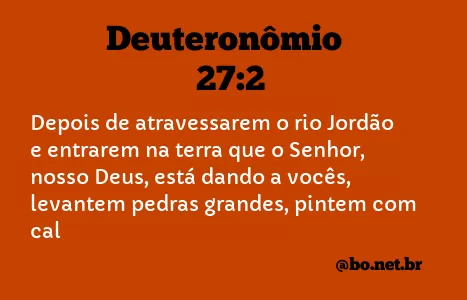 Deuteronômio 27:2 NTLH