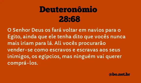 Deuteronômio 28:68 NTLH