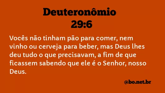 Deuteronômio 29:6 NTLH