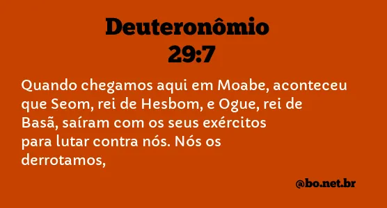 Deuteronômio 29:7 NTLH