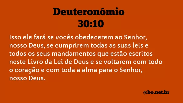 Deuteronômio 30:10 NTLH