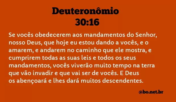Deuteronômio 30:16 NTLH