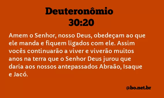 Deuteronômio 30:20 NTLH