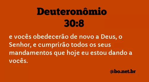 Deuteronômio 30:8 NTLH