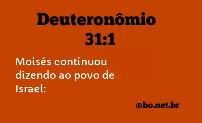 Deuteronômio 31:1 NTLH