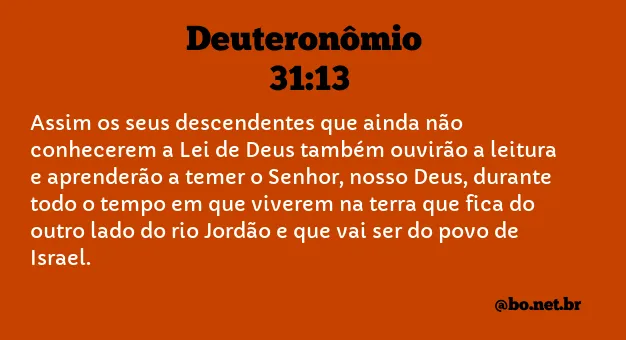 Deuteronômio 31:13 NTLH