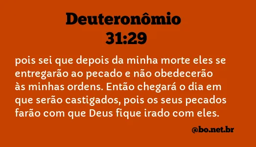 Deuteronômio 31:29 NTLH