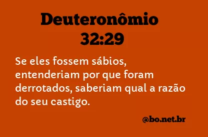 Deuteronômio 32:29 NTLH