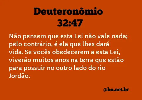 Deuteronômio 32:47 NTLH