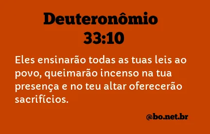 Deuteronômio 33:10 NTLH