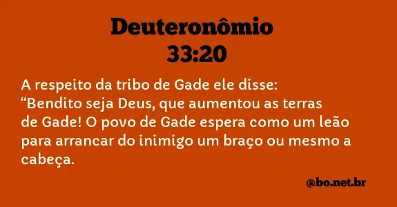 Deuteronômio 33:20 NTLH