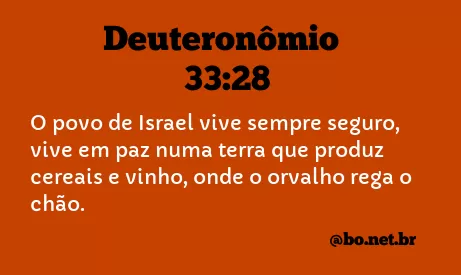 Deuteronômio 33:28 NTLH