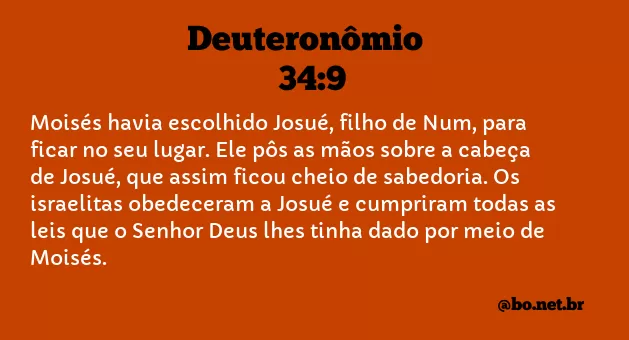 Deuteronômio 34:9 NTLH