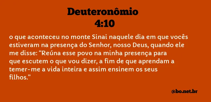 Deuteronômio 4:10 NTLH