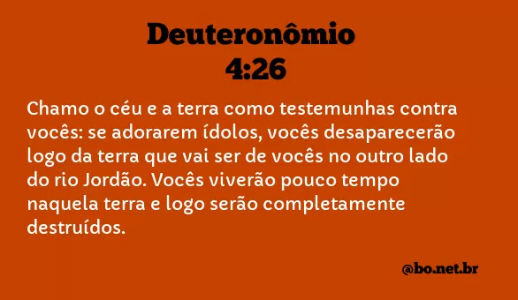 Deuteronômio 4:26 NTLH