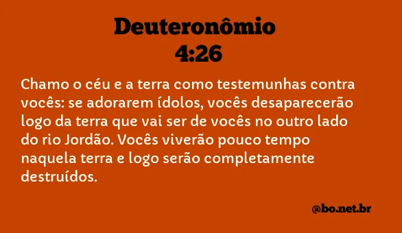 Deuteronômio 4:26 NTLH