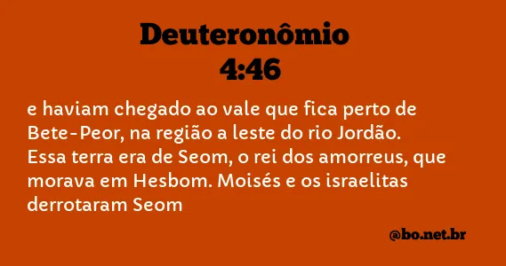 Deuteronômio 4:46 NTLH