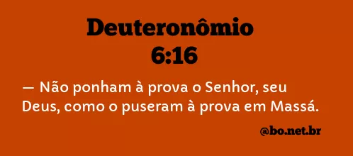 Deuteronômio 6:16 NTLH