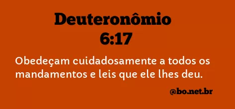 Deuteronômio 6:17 NTLH