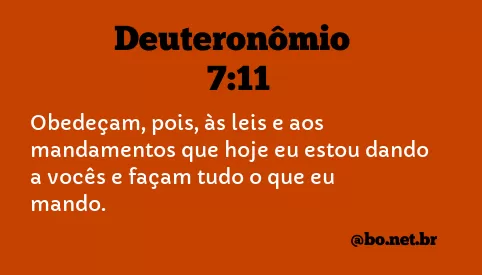 Deuteronômio 7:11 NTLH