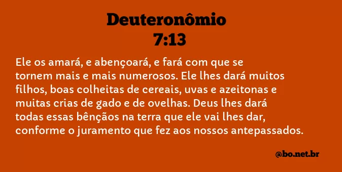 Deuteronômio 7:13 NTLH